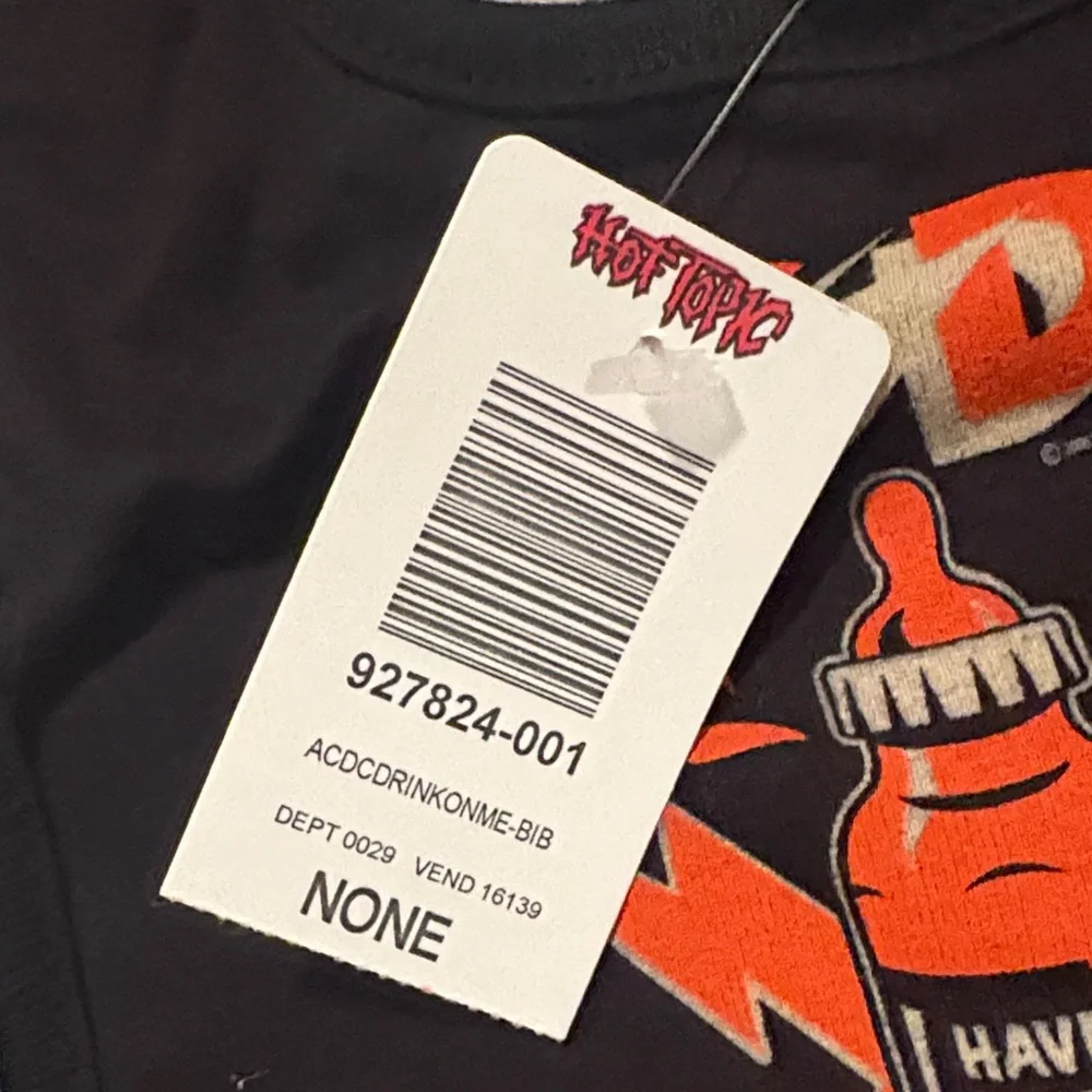 🔥5 FOR $25🔥 Hot Topic AC/DC Have a Drink On Me Baby Bib